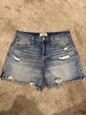 We The Free Distressed Blue Denim Cutoff Shorts